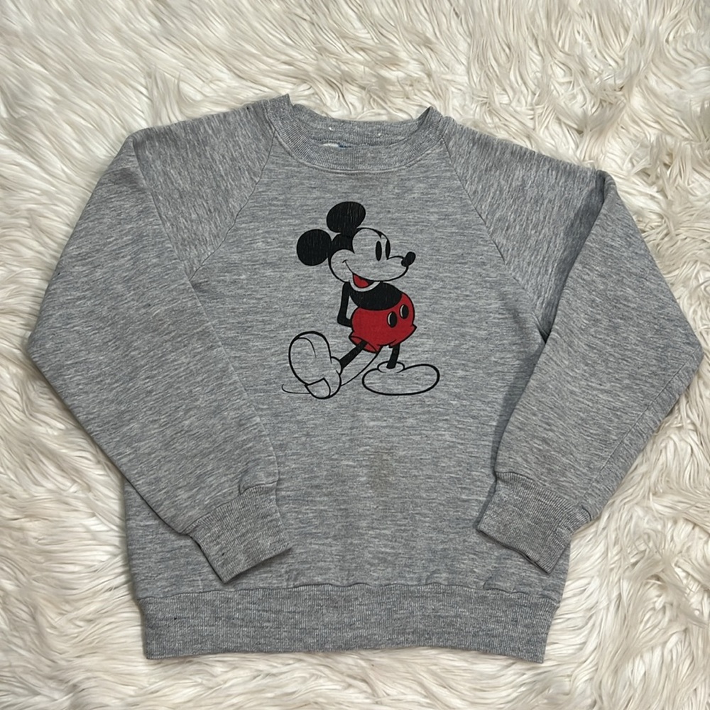 Vintage 80's Youth Mickey Mouse Sweatshirt Crewneck Long Sleeve Child XL